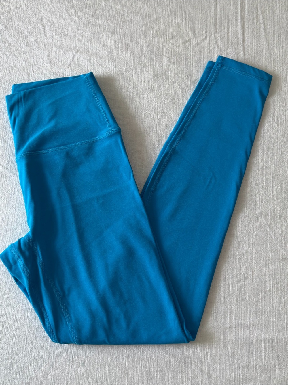 Colorfulkoala Women’s Bright Teal Electric Blue High Rise Full Length Leggings